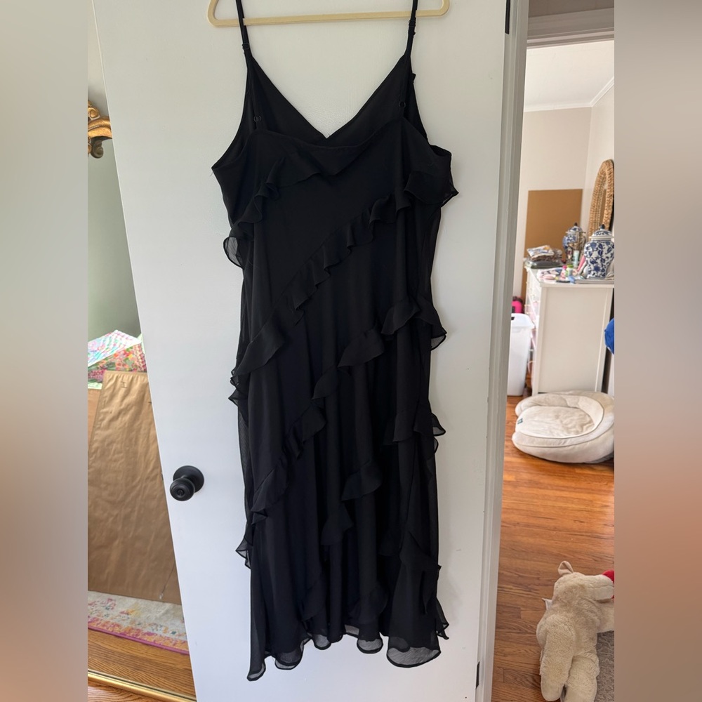 Women's Ruffle Maxi Slip Dress - A New Day Black - Picture 3 of 5